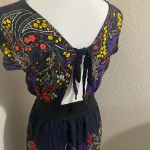 Floral dress with tie at back